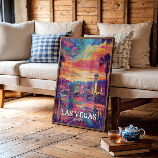 Desert Sunset Over Neon Dreams