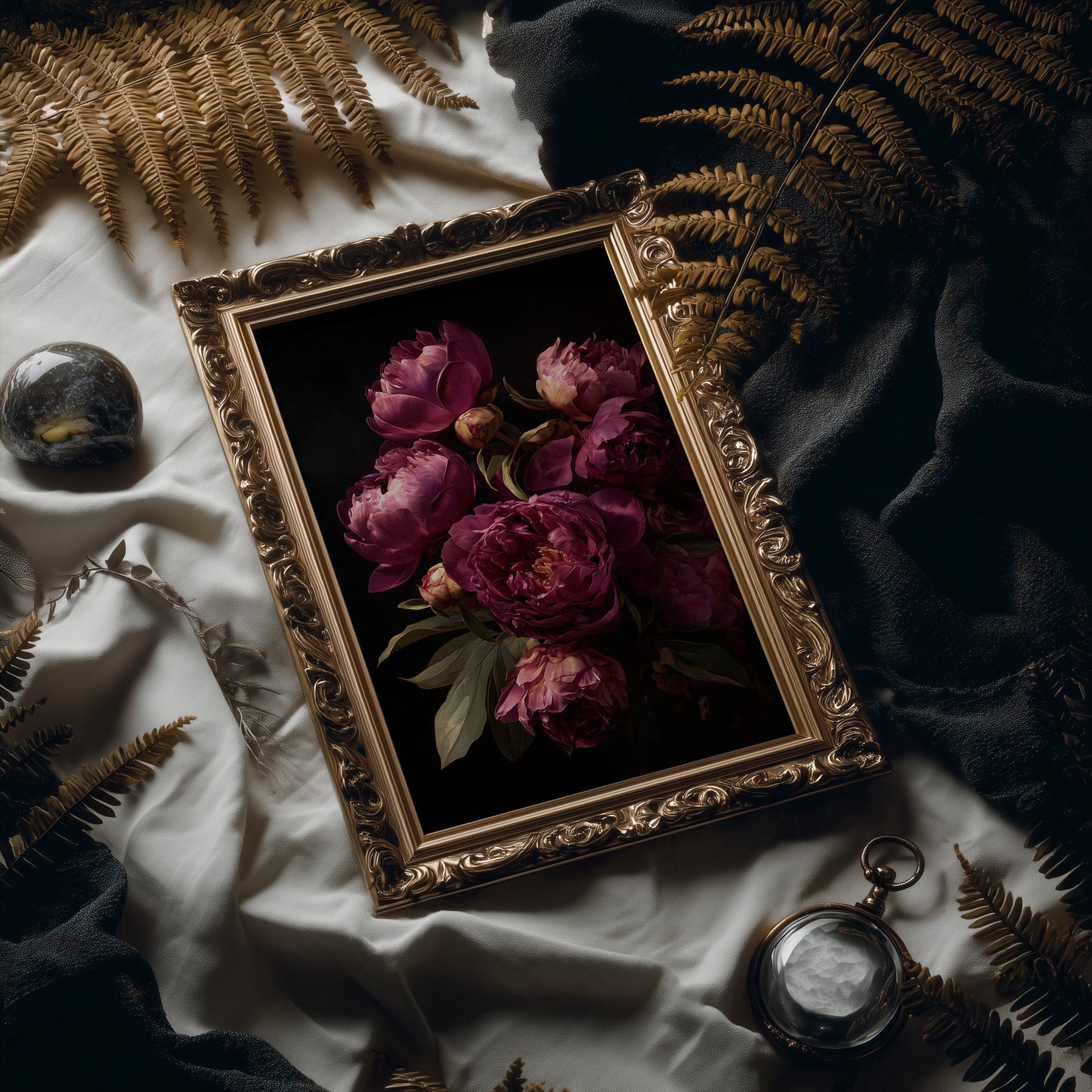 Velvet Blooms Against Midnight Walls