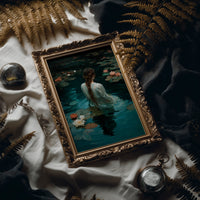Beneath Lily Pads She Wanders