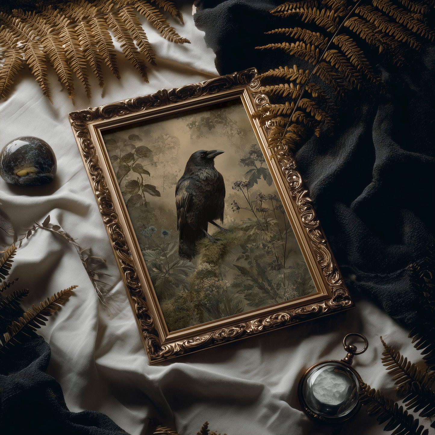 Raven's Perch Among Forgotten Flora