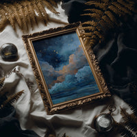 Midnight Oceans Meet Golden Clouds