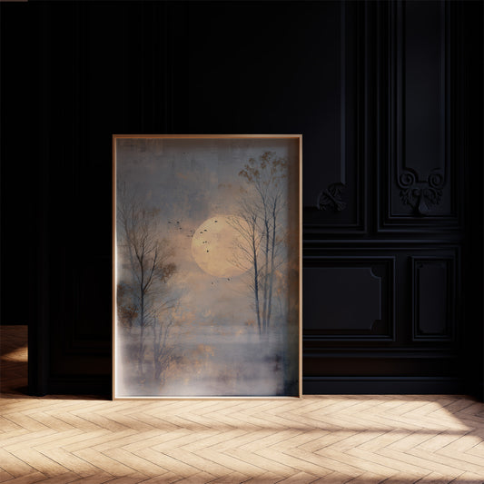 Birds Circle The Winter Moon