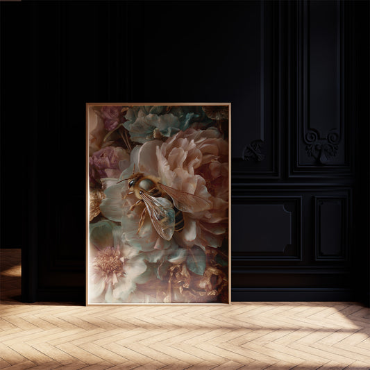 Honey Visitor Among Blush Petals