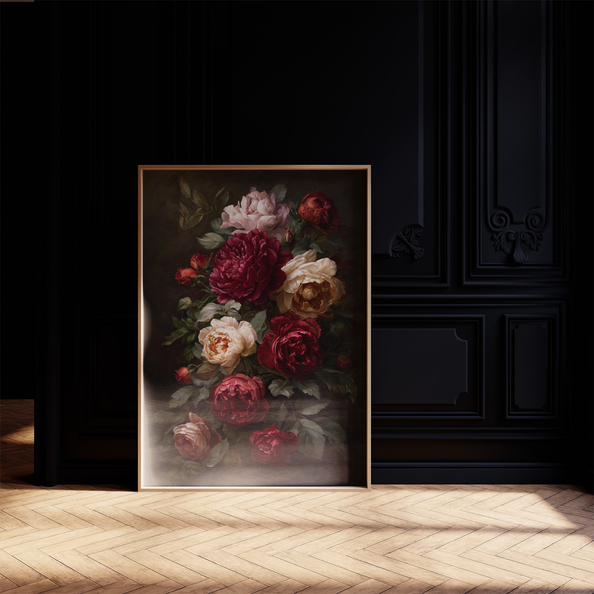 Velvet Blooms Against Midnight Walls