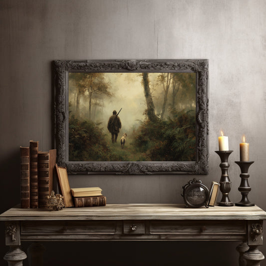 Huntsman's Path Through Misty Woods