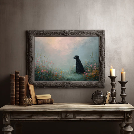 Faithful Companion In Misty Meadow