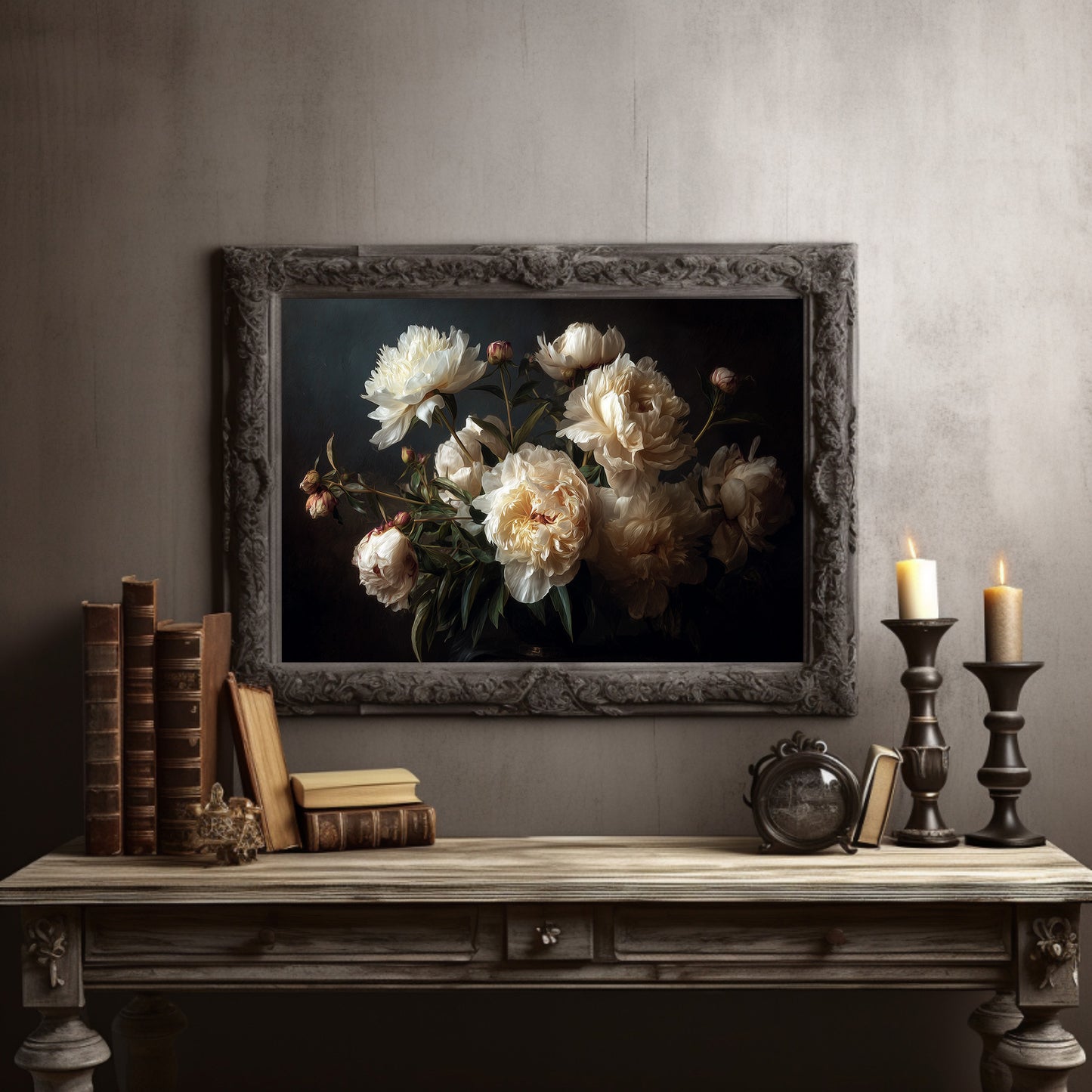 Peonies Among Literary Treasures