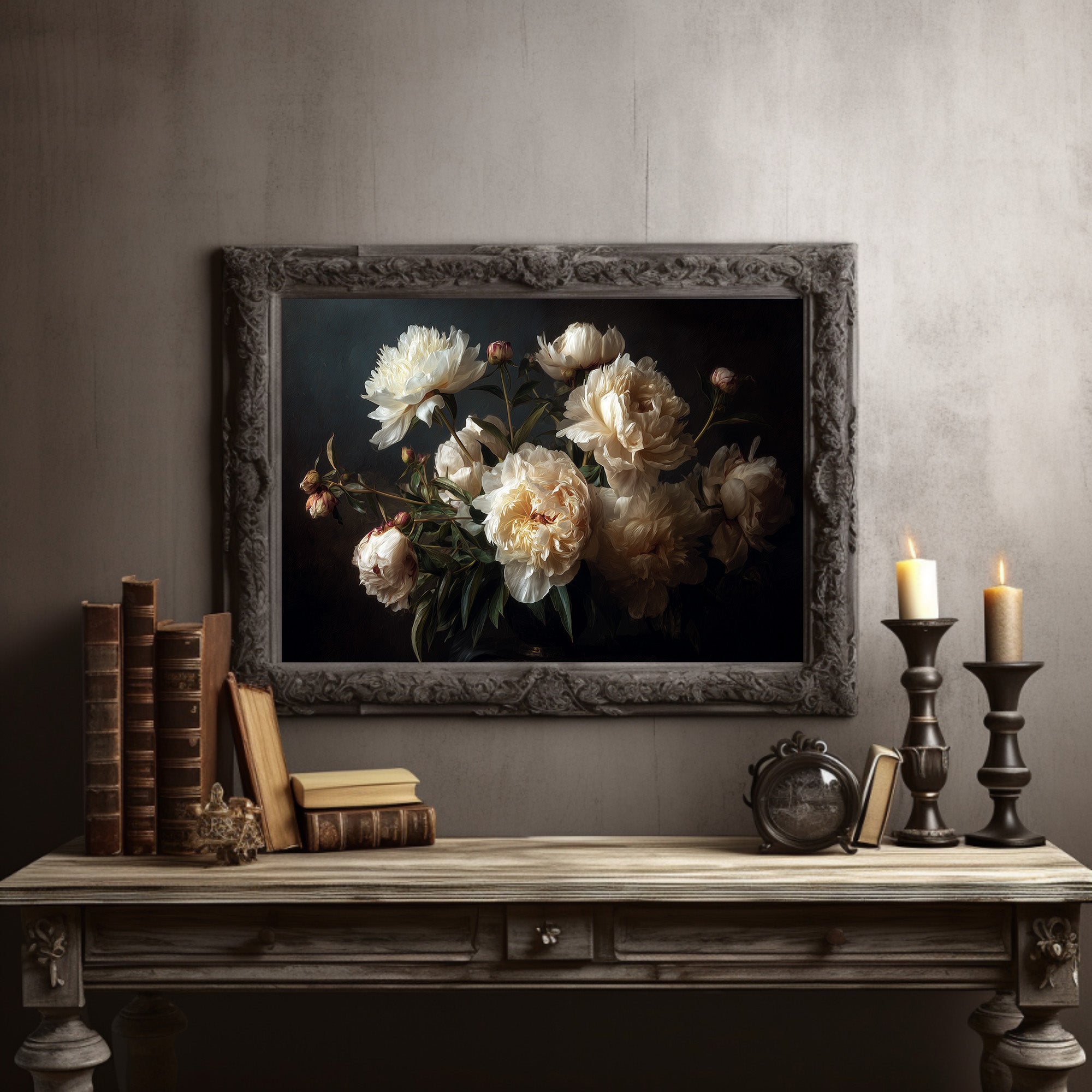 Peonies Among Literary Treasures