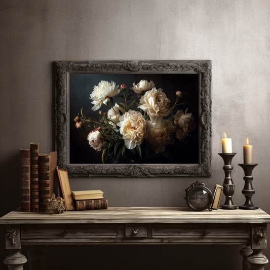 Peonies Among Literary Treasures
