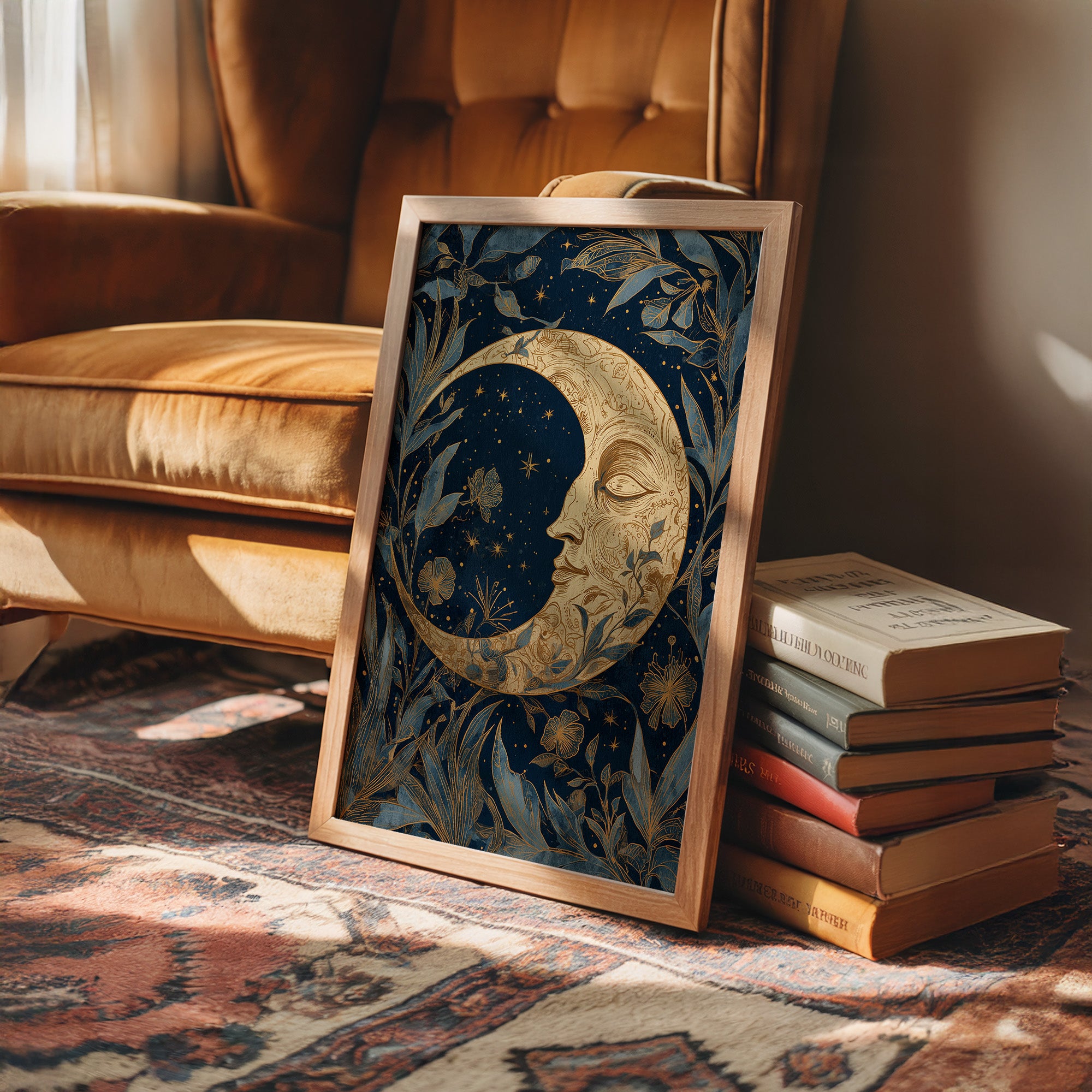Midnight Blooms Around Lunar Face