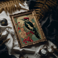 Crimson Crest Among Peach Blossoms