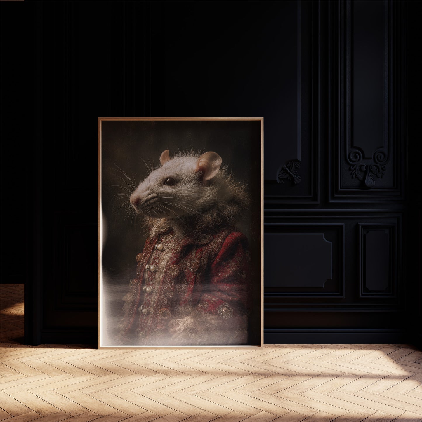 Noble Rodent In Crimson Attire