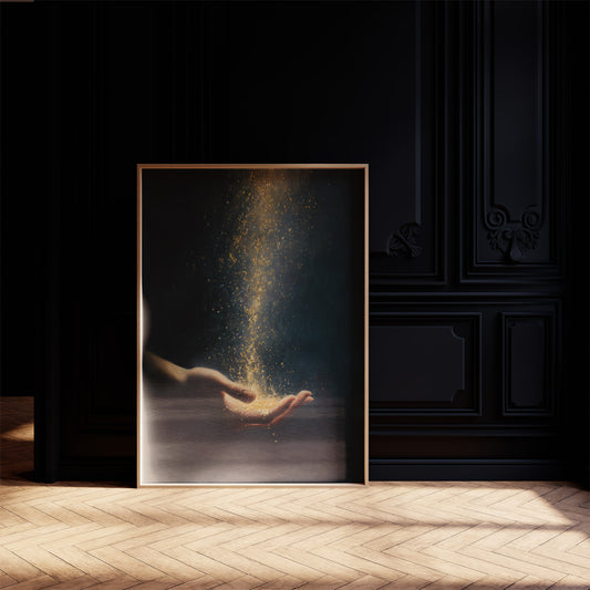 Golden Dust Caught Between Fingertips