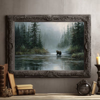 Misty River Meets Ancient Wanderer