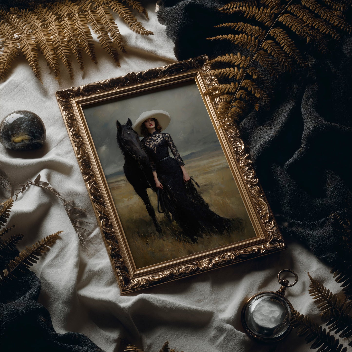 Ebony Steed Meets Golden Prairie