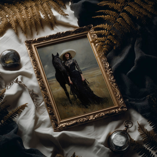 Ebony Steed Meets Golden Prairie