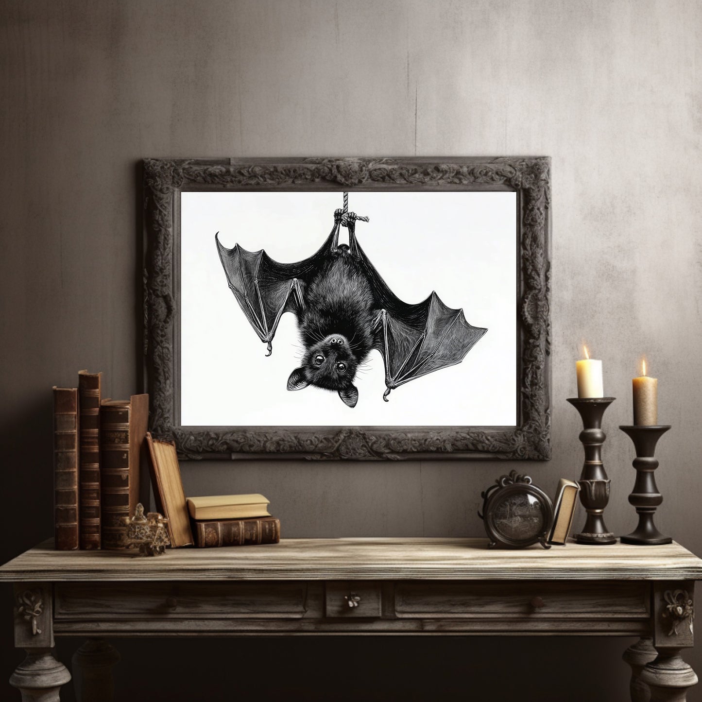 Nocturnal Scholar Hangs Between Pages