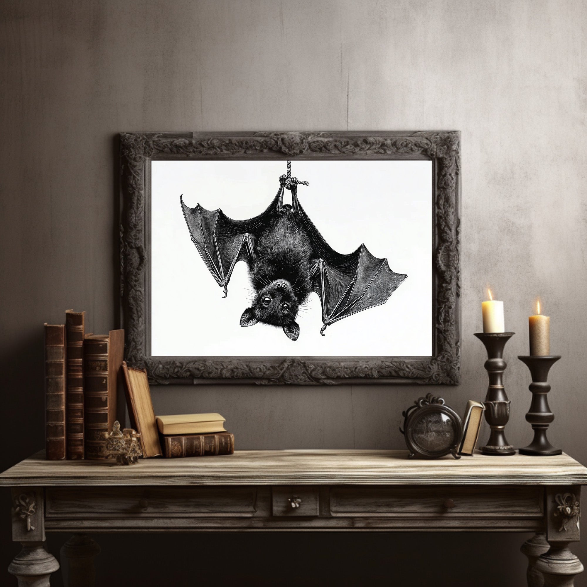 Nocturnal Scholar Hangs Between Pages