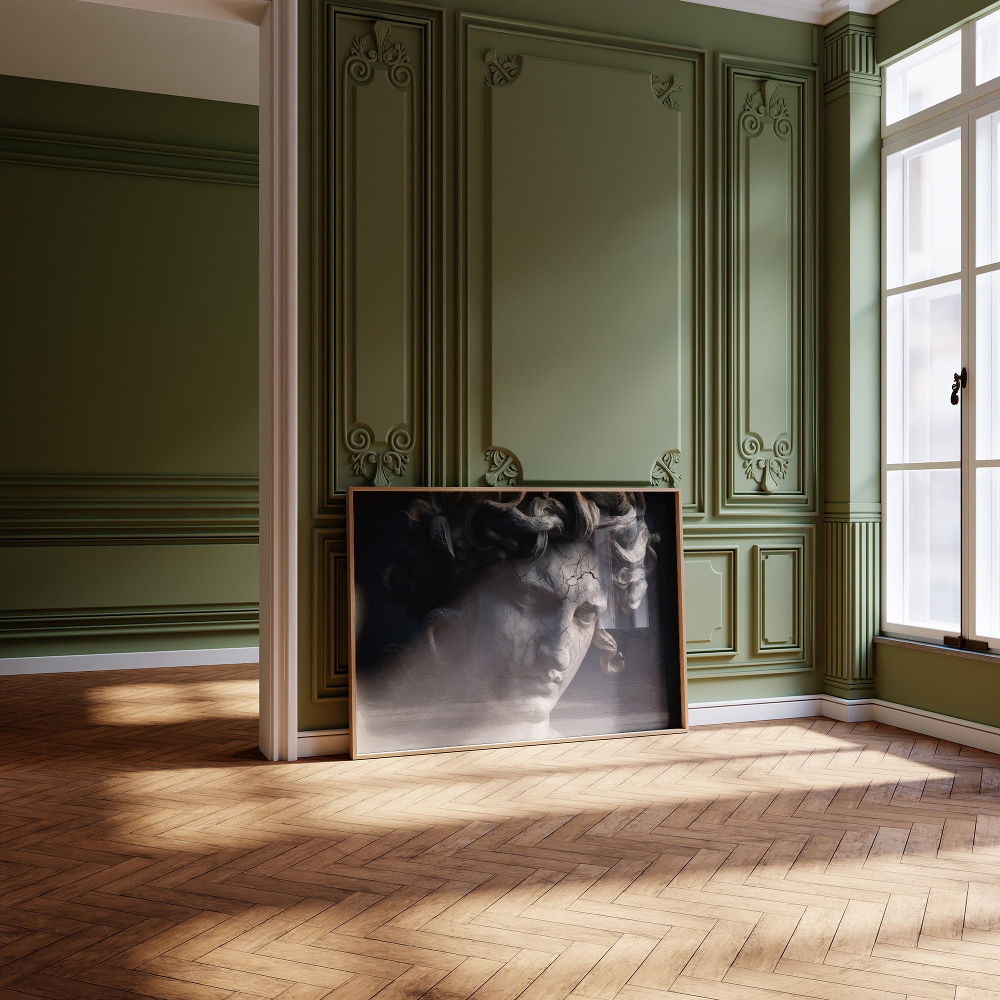 Ancient Faces Among Dusty Tomes