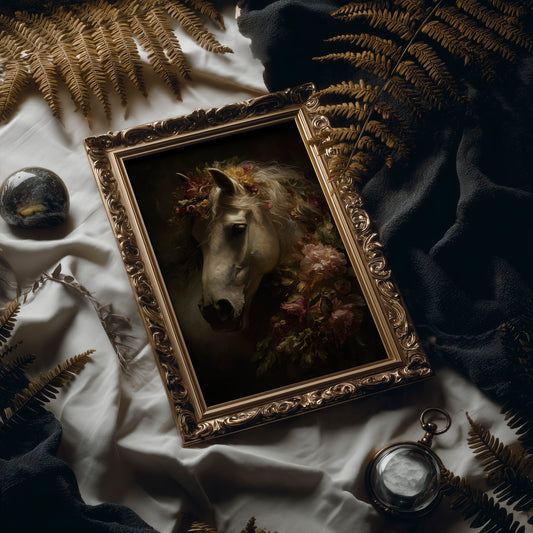 Noble Steed Adorned With Blossoms