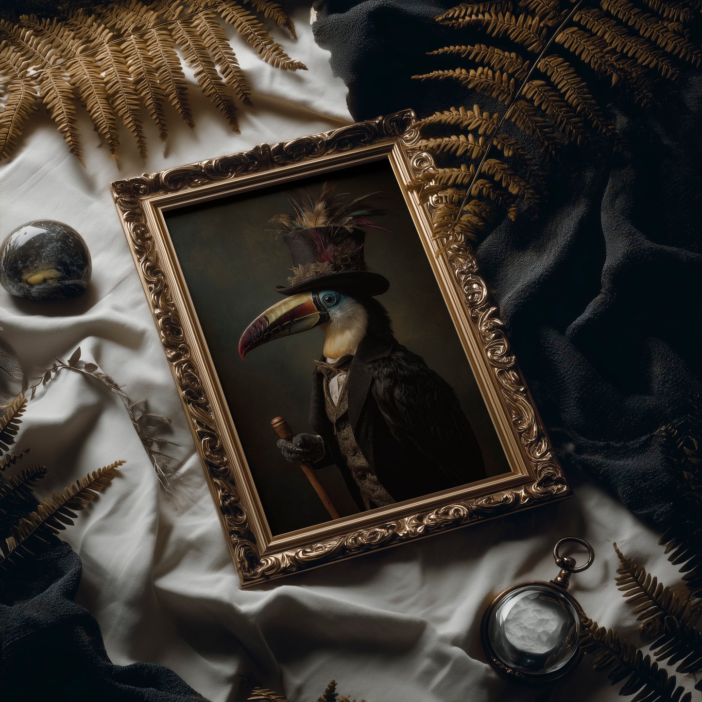 Noble Feathers In Victorian Attire