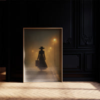 Mist Traveler Under Golden Lamps