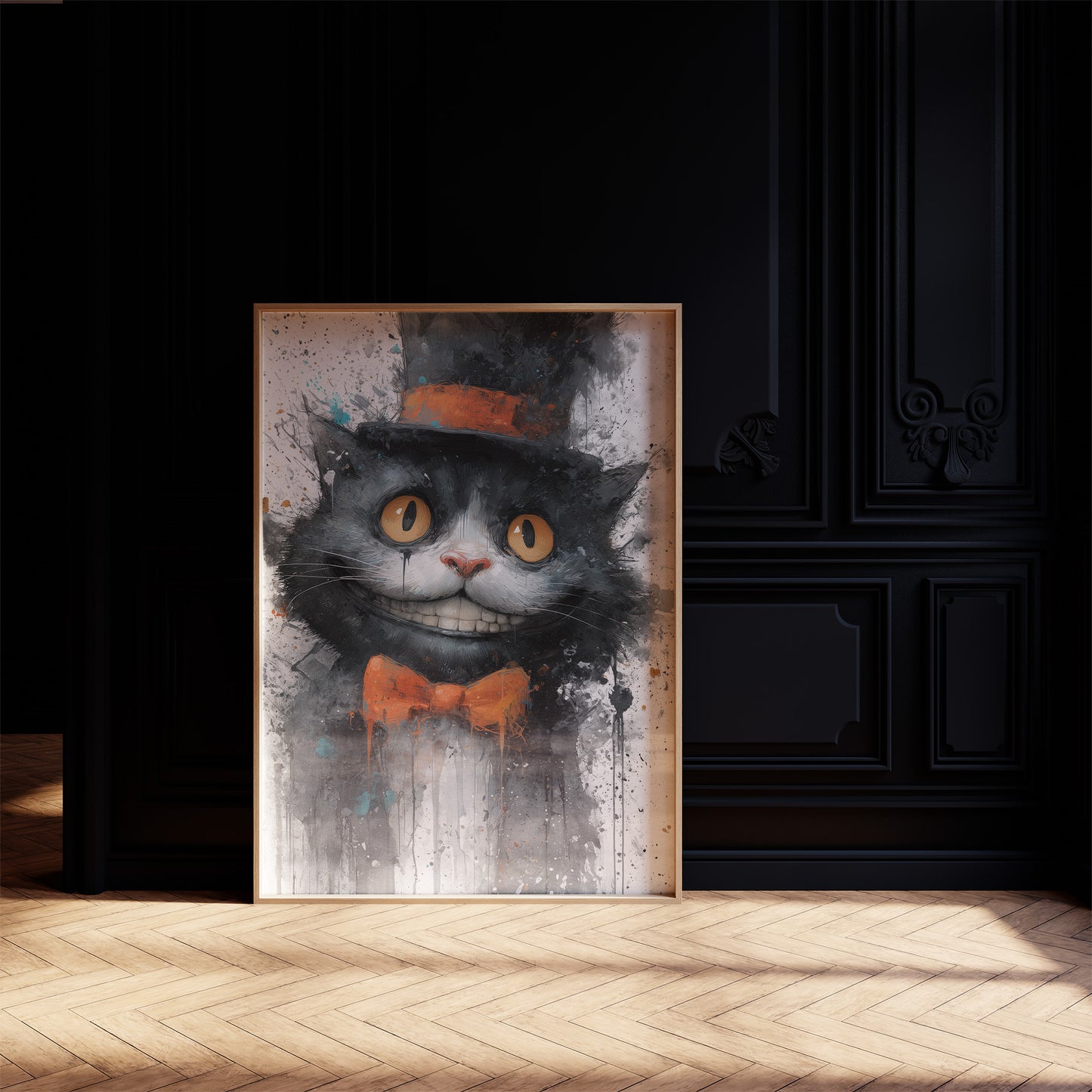 Mischief Grins Behind Orange Bow