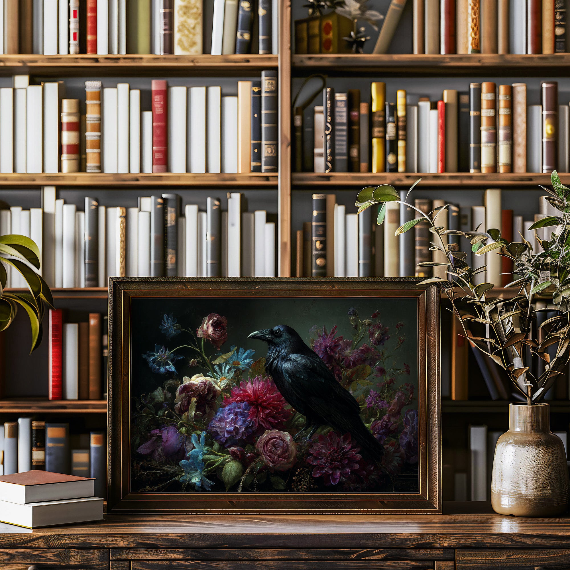 Raven's Tale Among Velvet Blooms