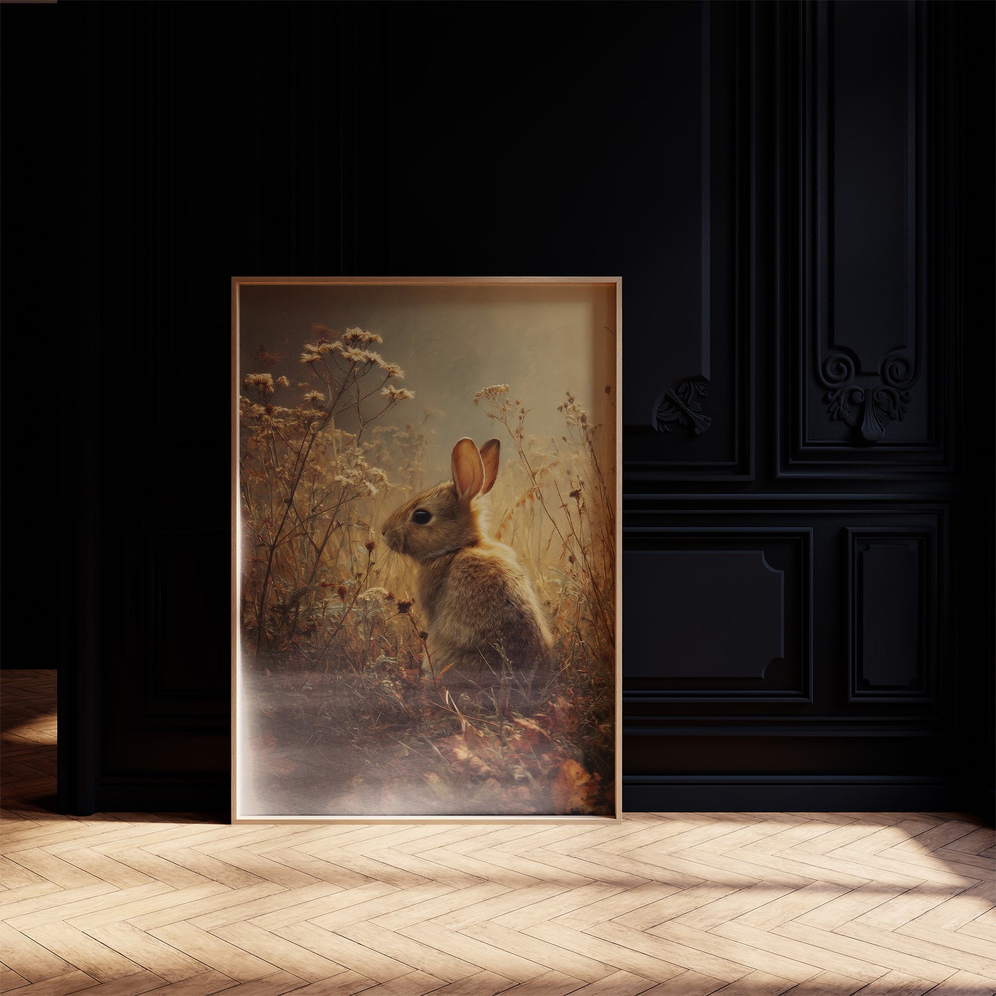 Twilight Rabbit Among Wild Meadow