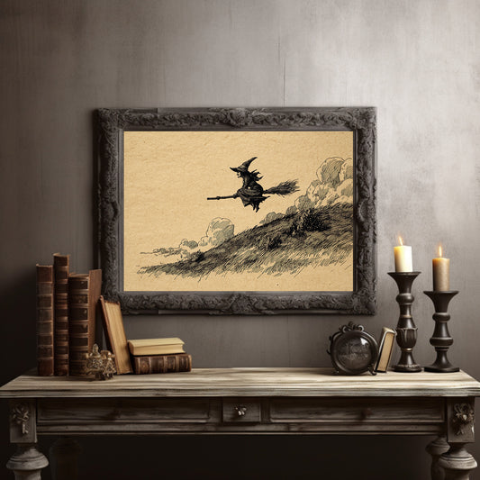 Midnight Flight Over Hillside Clouds