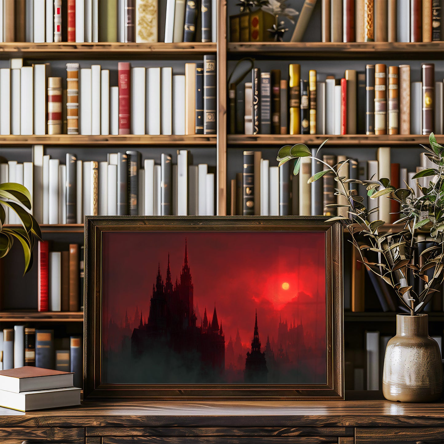 Crimson Spires Under Blood Moon