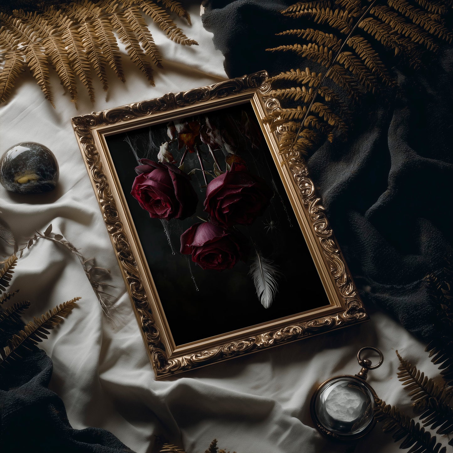 Crimson Blooms Against Midnight Sky