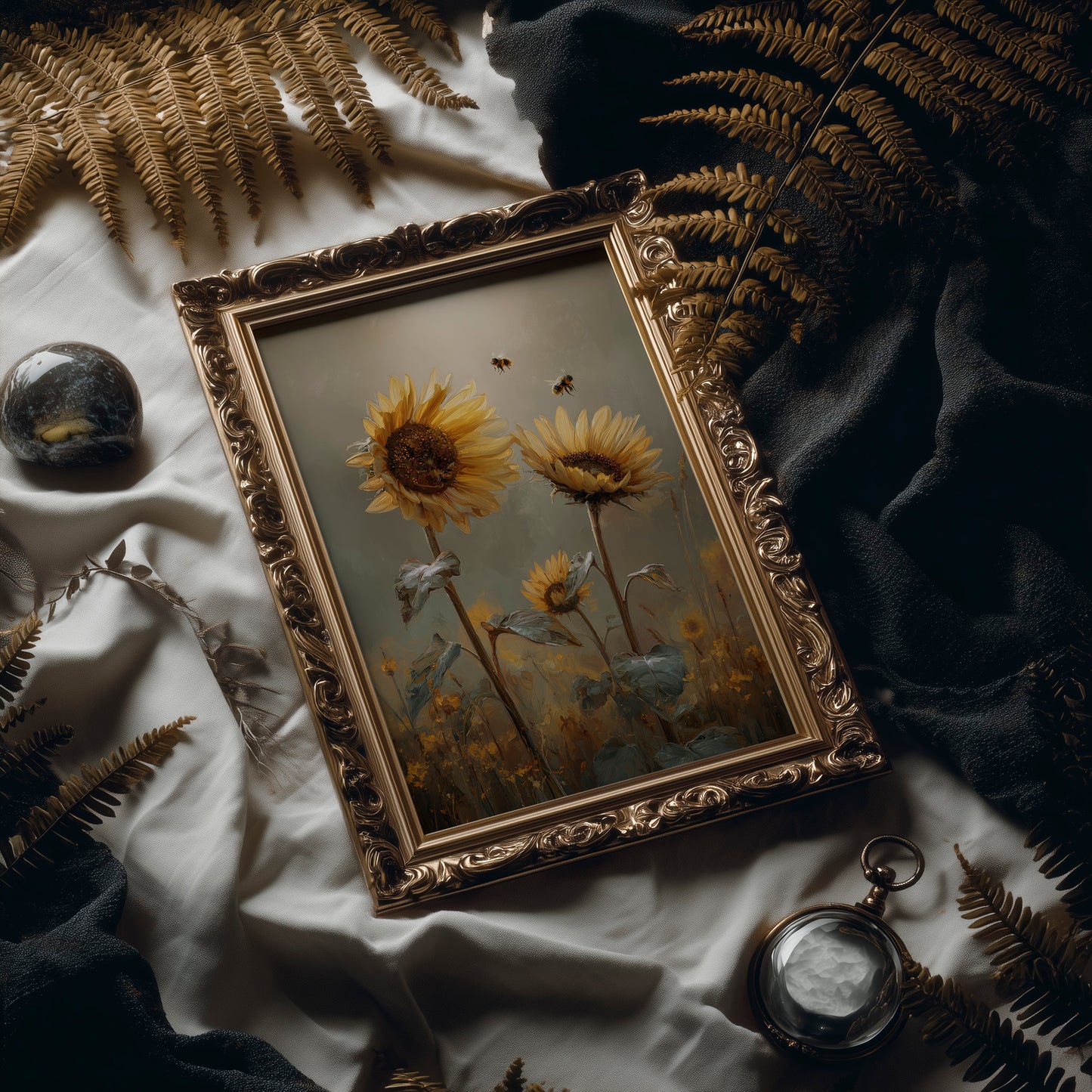 Honey Seekers Among Golden Blooms