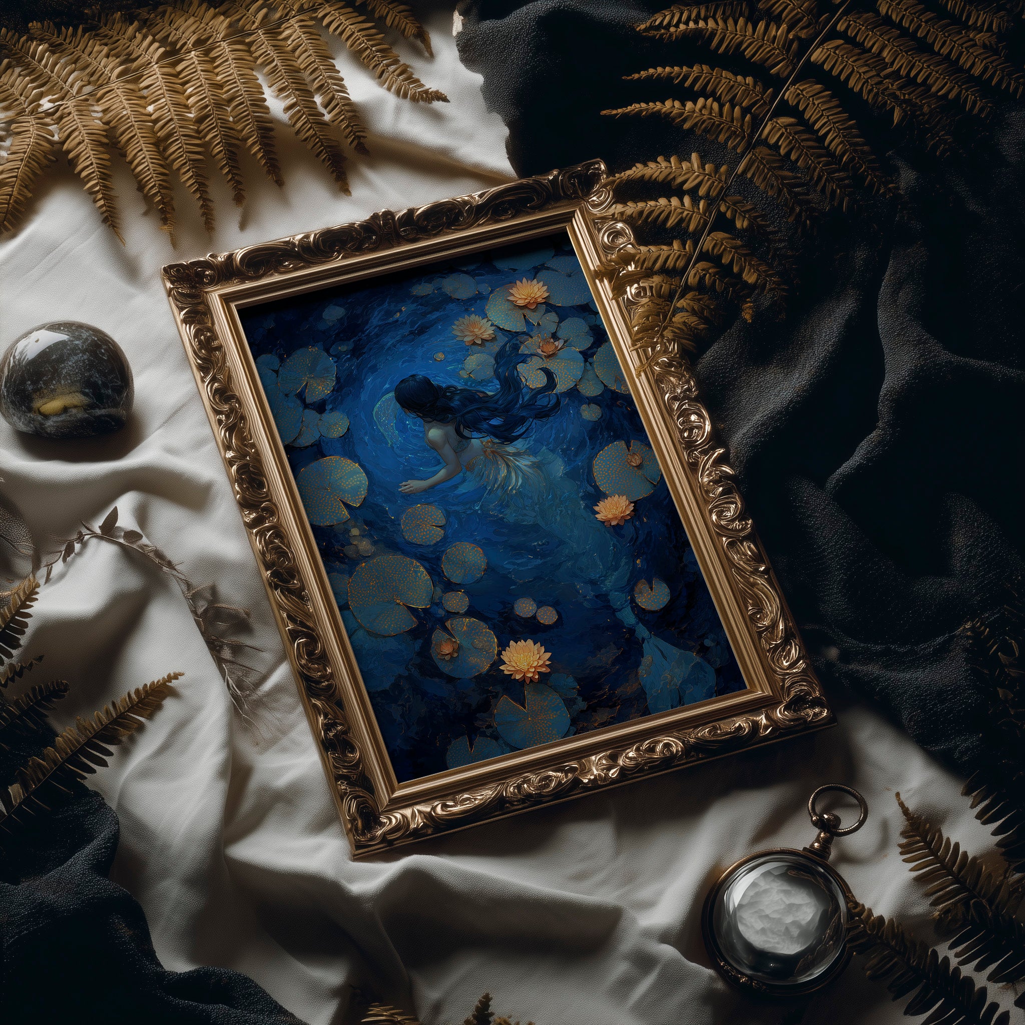Midnight Blooms Upon Still Waters