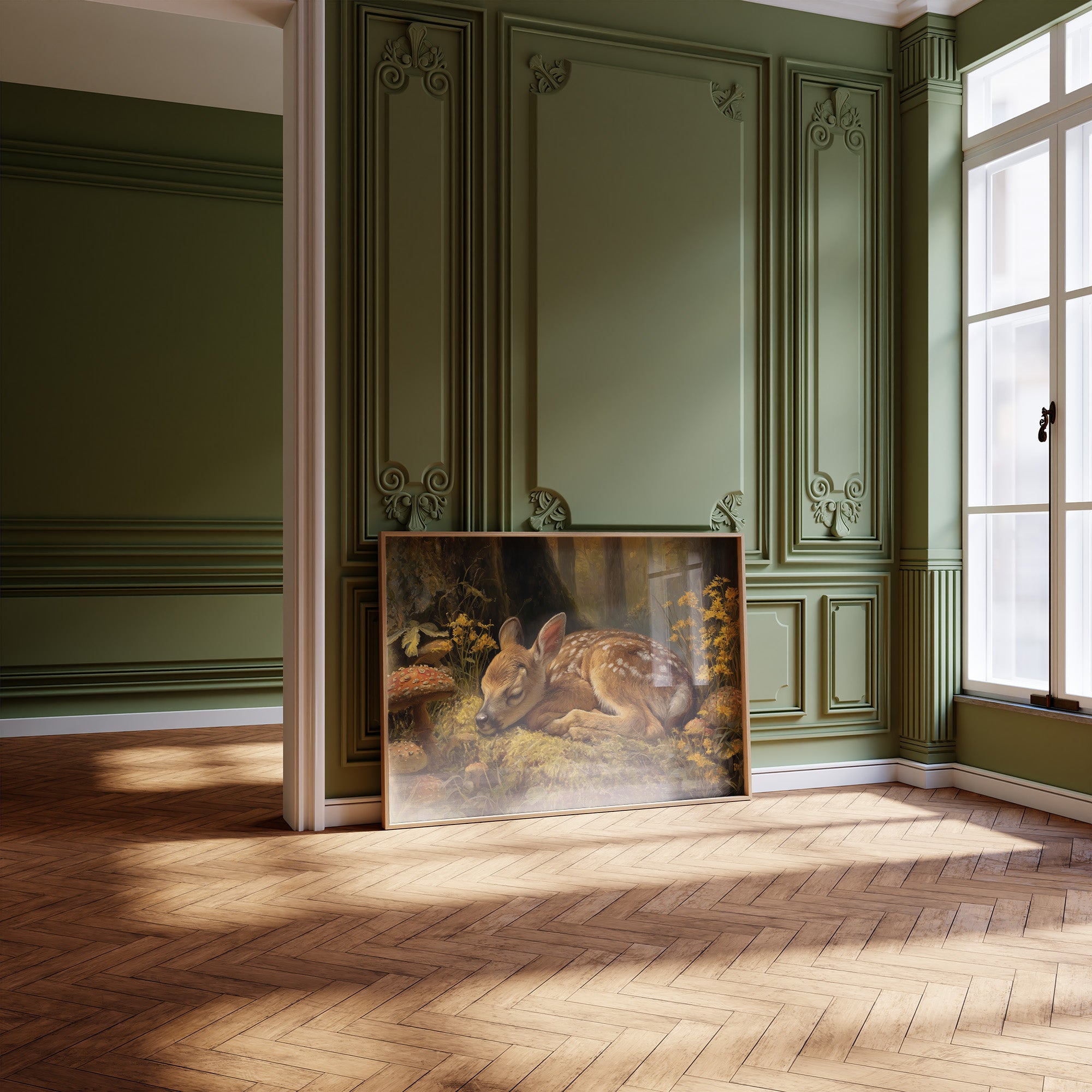 Fawn Dreams Among Golden Blooms