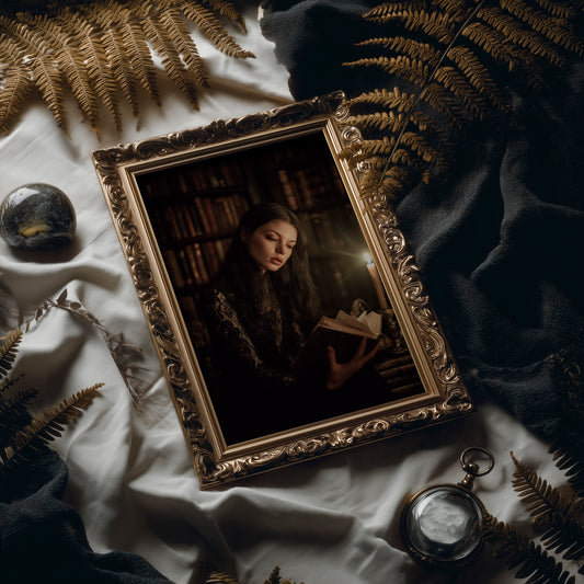 Candlelit Pages In Ancient Library