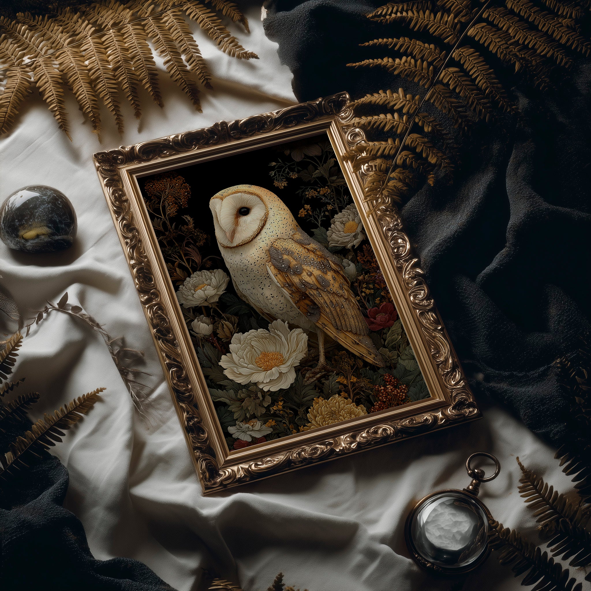 Midnight Blooms With Golden Wings