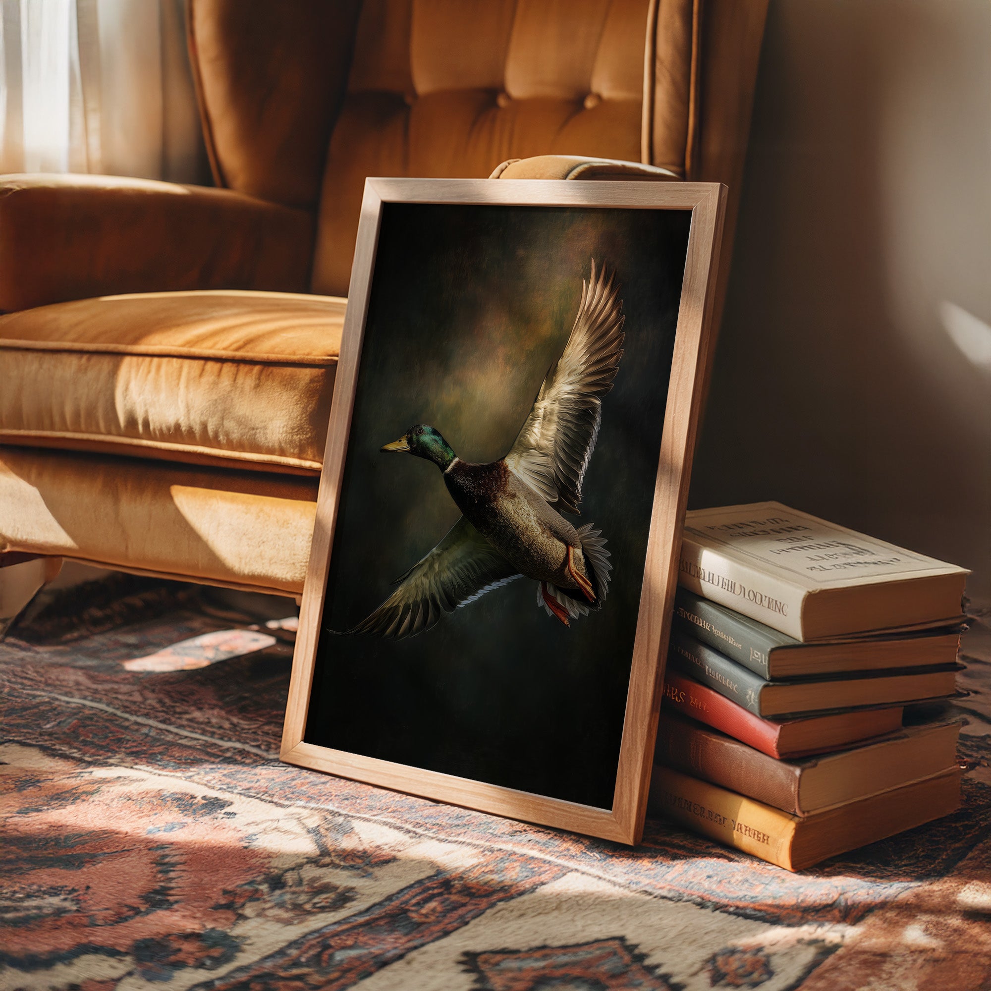 Mallard Rising On Bronze Air