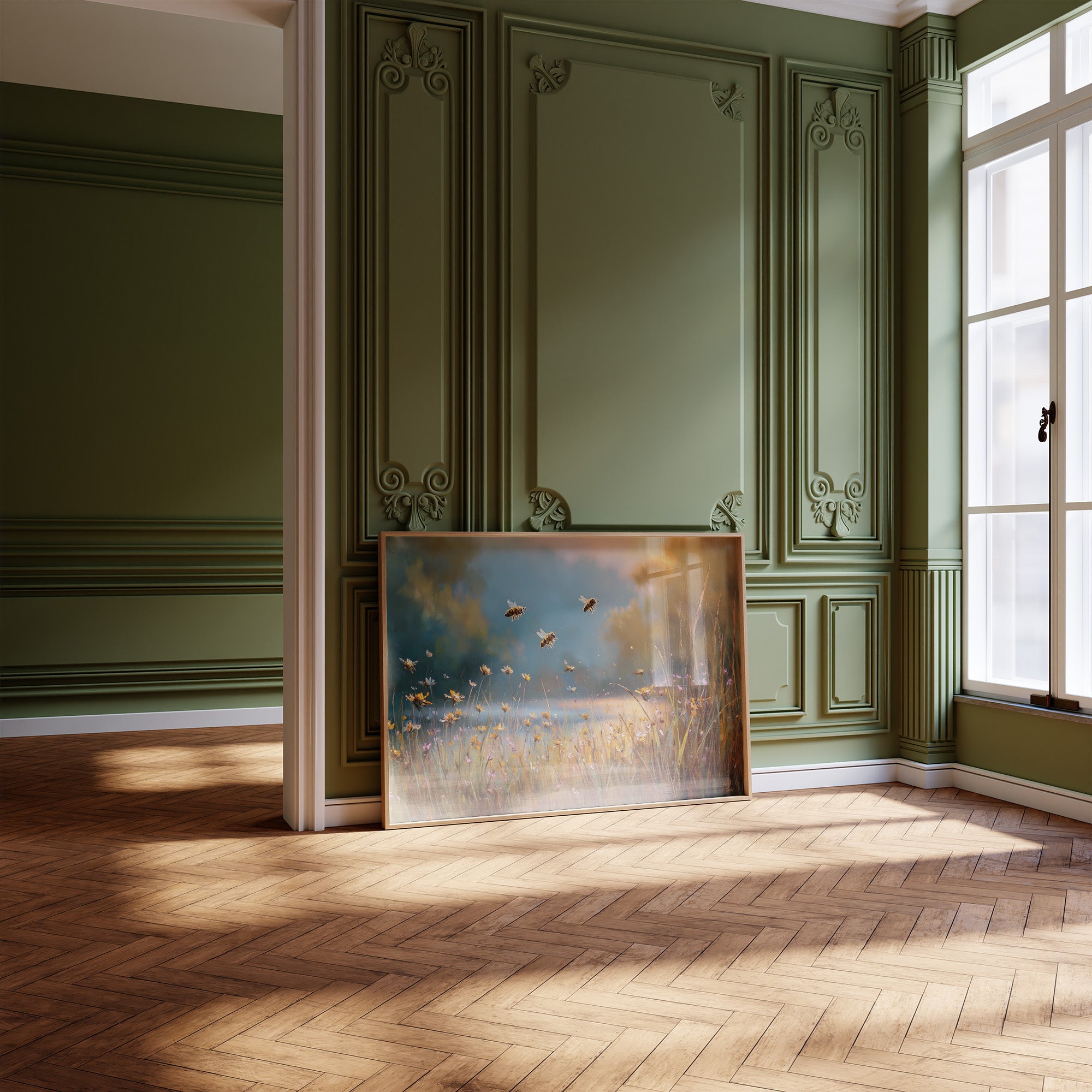 Bees Dance Through Meadow Light