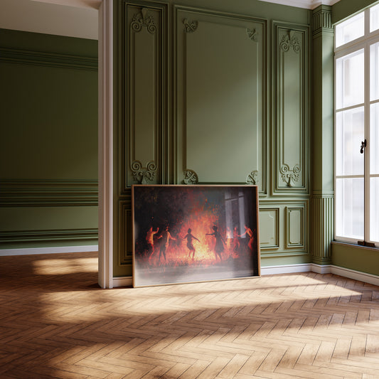 Firelit Dancers Circle Ancient Ritual