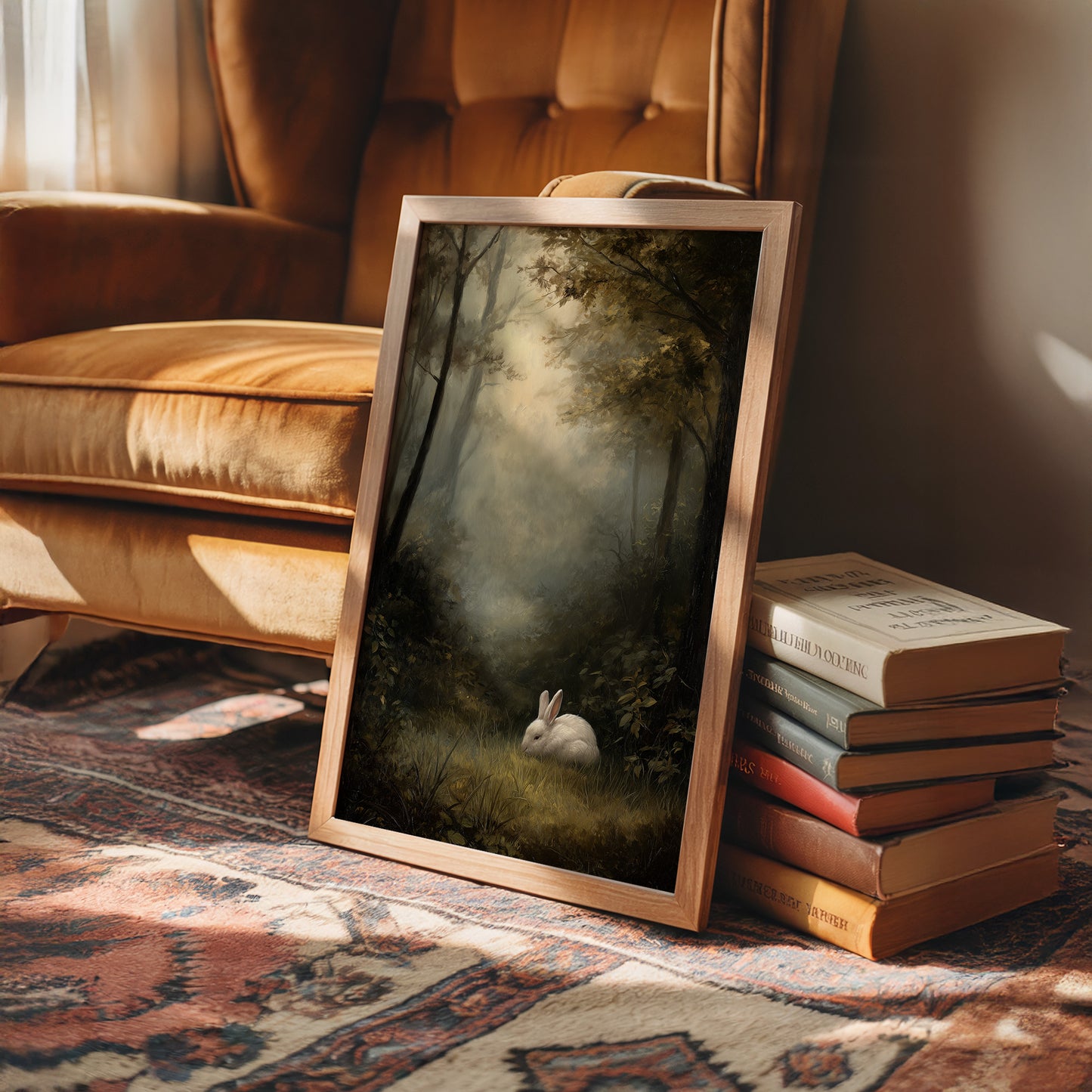 White Rabbit In Forest Haze