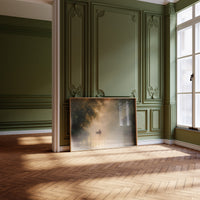 Solitary Boatman Crosses Golden Mist