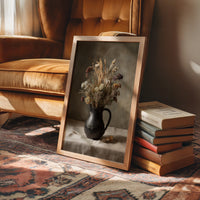 Dried Blooms In Earthen Pitcher