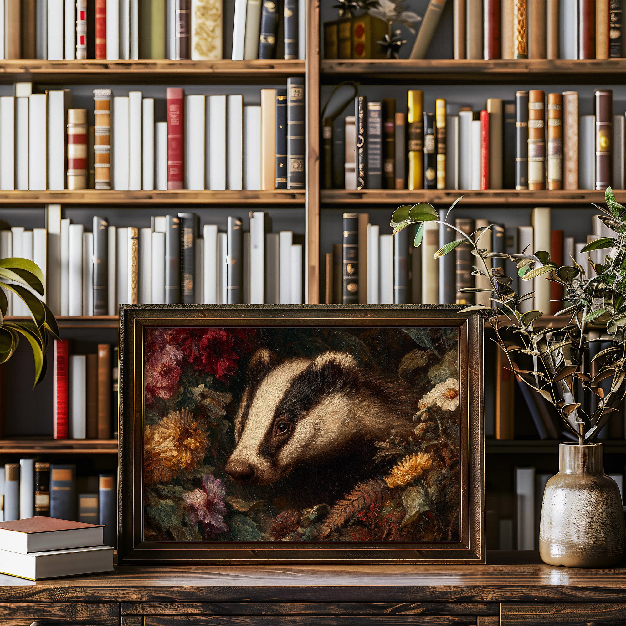 Woodland Creature Among Autumn Blooms