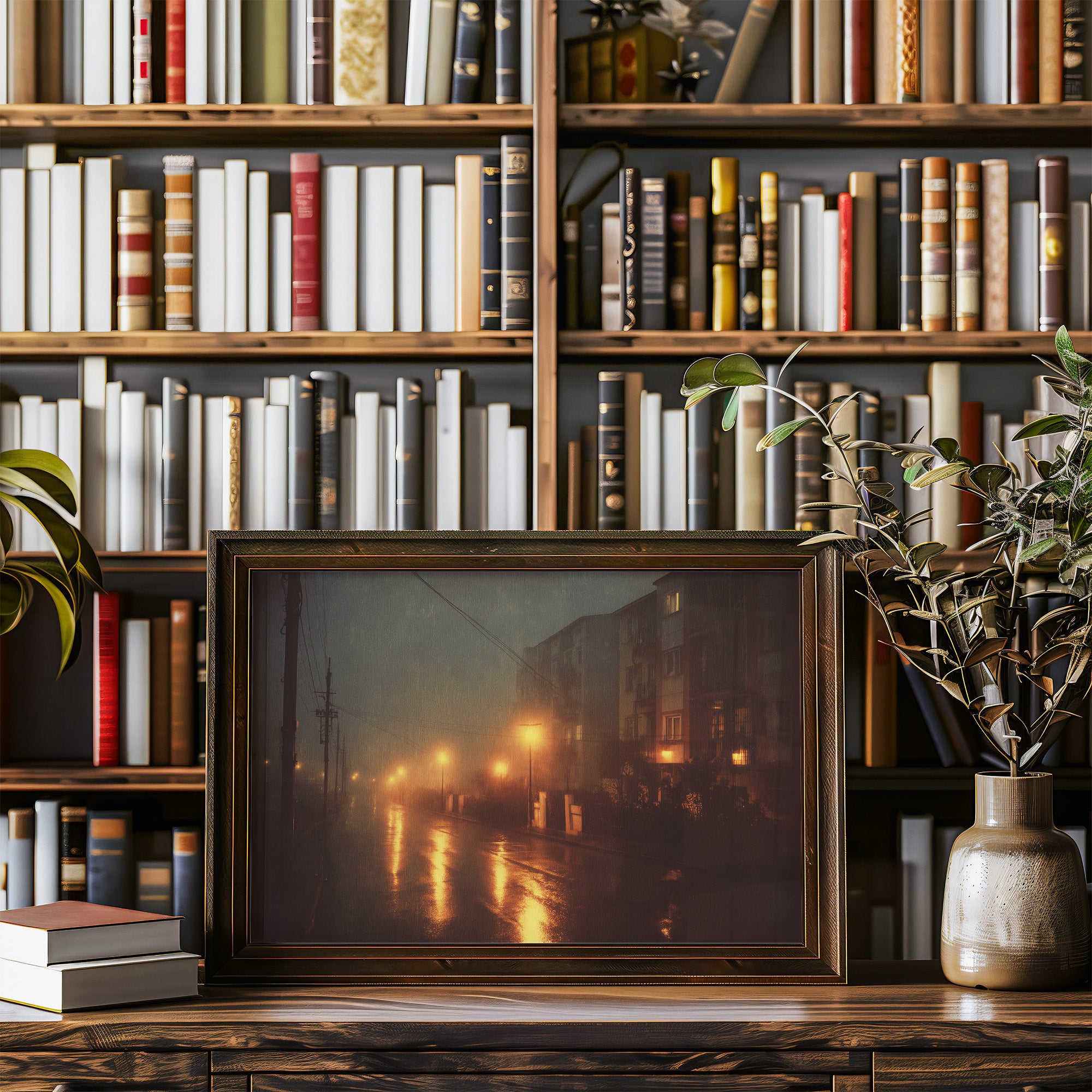 Amber Streets After Midnight Rain