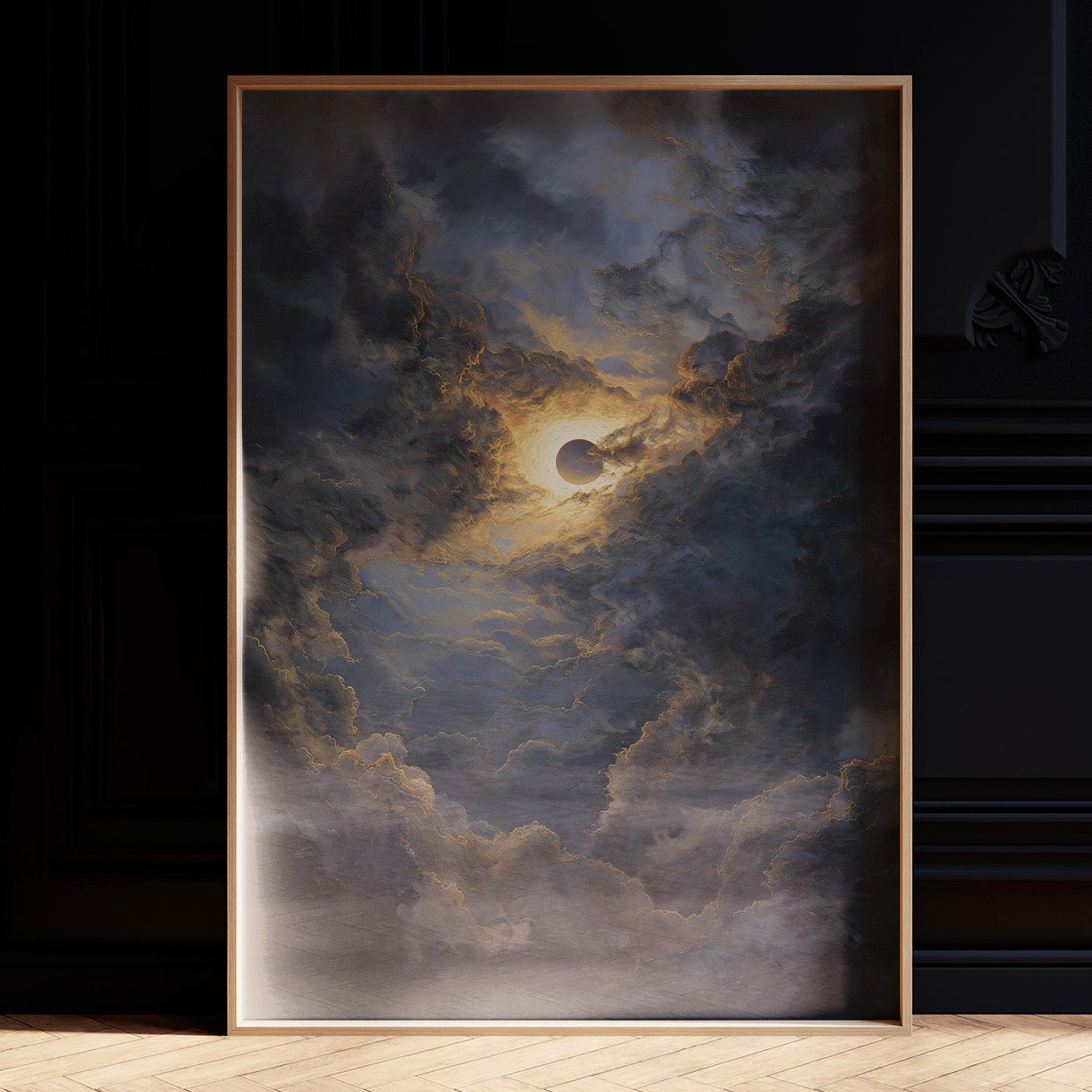 Eclipse Breaks Through Stormy Heavens