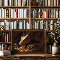 Dragon's Treasure Among Ancient Tomes