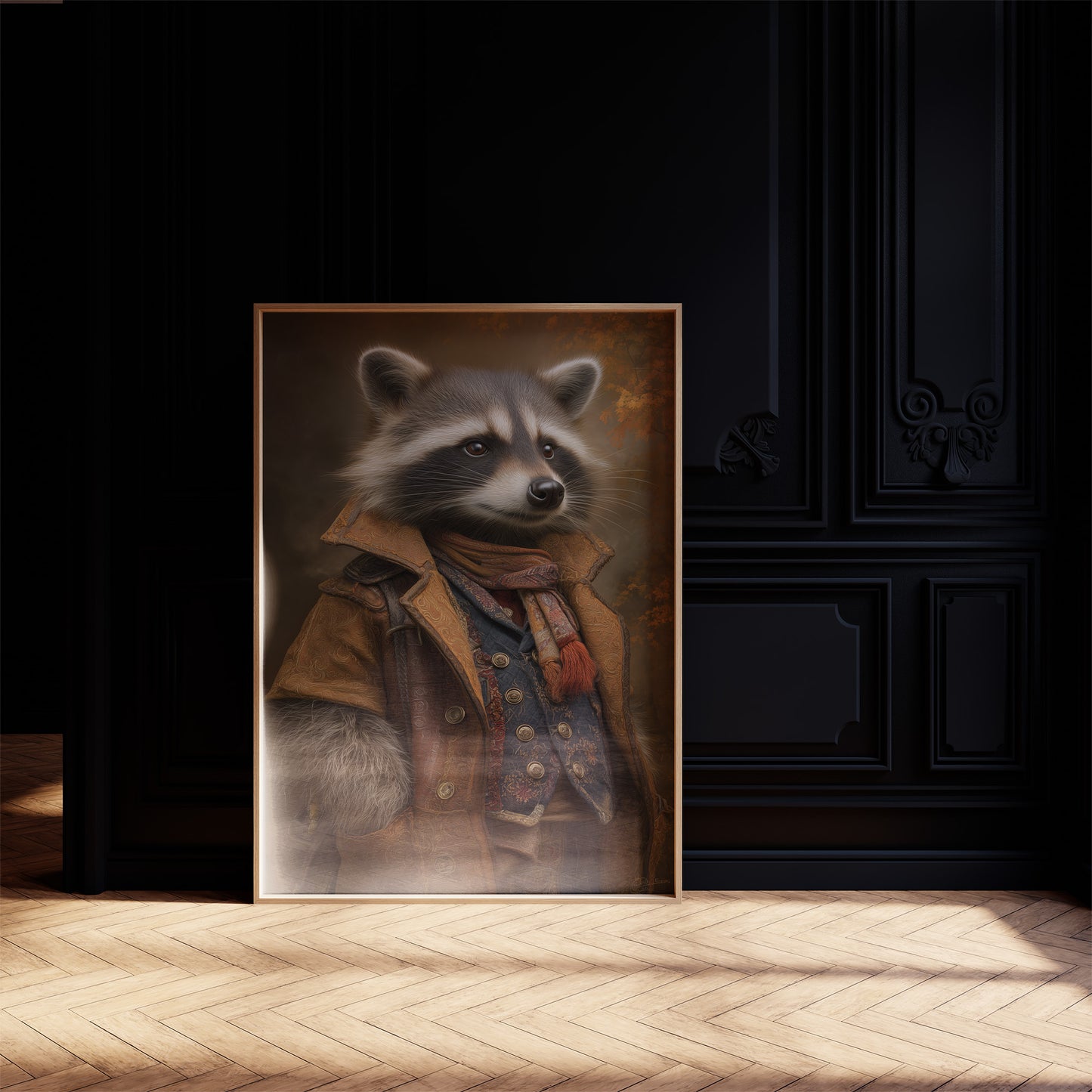 Noble Raccoon In Vintage Attire