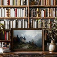 Castle Perched On Misty Hillside