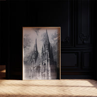 Ancient Spires Reach Stormy Heavens